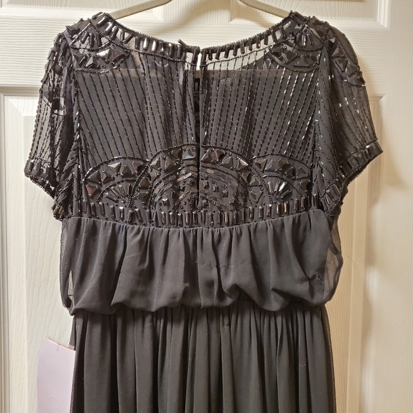 New JS modest black short sleeve maxi beaded dress - Picture 7 of 7